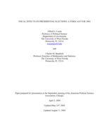 Fiscal effects on presidential elections: A forecast for 2004
