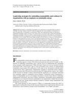 Leadership strategies for embedding sustainability and resilience in organizations with an emphasis on sustainable energy