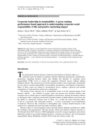 Corporate leadership in sustainability: A green ranking performance-based approach to understanding corporate social responsibility (CSR) and positive marketing impact