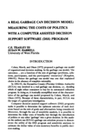 A real garbage can decision model: Measuring the costs of politics with a computer assisted support software (DSS) program