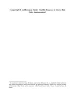 Comparing U.S. and European market volatility responses to interest rate policy announcements