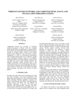 Wireless sensor networks and computer music, dance, and installation implementation