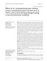 Effects of 4:1 carbohydrate/protein solution versus a carbohydrate-alone solution on IL-6, TNF-Î±, and cortisol during prolonged cycling in hot environmental conditions