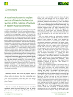 A novel mechanism to explain success of invasive herbaceous species at the expense of natives in eastern hardwood forests