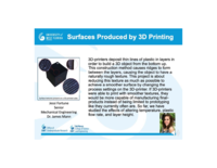 Surfaces produced by 3D printing