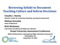 Reviewing syllabi to document teaching culture and inform decisions