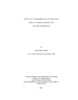 Effects of Leadership Style on Employee Efficacy During Mastery and Failure Experiences