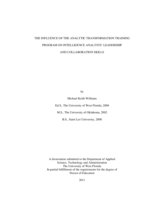 The Influence Of The Analytic Transformation Training Program On Intelligence Analysts' Leadership And Collaboration Skills