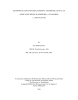 Examining Bandura's Social Cognitive Theory Relative To An Application Within Business Skills Standards