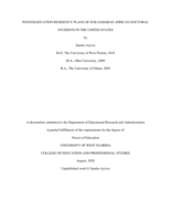 Postgraduation residency plans of sub-saharan African doctoral students in the United States