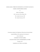 School-Based Attributes Instrumental In Student Success In A Florida Charter Middle School