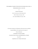 Barriers To Obesity Prevention Or Elimination In Libya: A phenomenological analysis