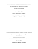 Examining Eighth-Grade Students' Career Decision-Making: Self-determination theory and cognitive information processing