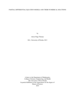PARTIAL DIFFERENTIAL EQUATION MODELS AND THEIR NUMERICAL SOLUTIONS