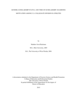 Gender, Scholarship Status, And Time On Scholarship