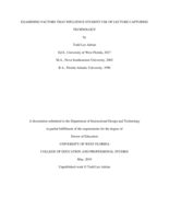 Examining factors that influence student use of lecture capturing technology