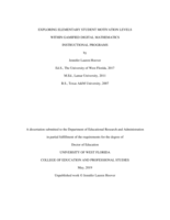 Exploring elementary student motivation levels within gamified digital mathematics instructional programs