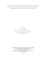 Engagement of children on the autism spectrum