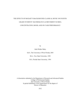 The effects of Mozart's background classical music on fourth-grade students' mathematics achievement scores, concentration, mood, and on-task performance