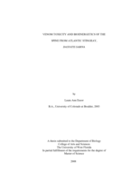 VENOM TOXICITY AND BIOENERGETICS OF THE SPINE FROM ATLANTIC STINGRAY, DASYATIS SABINA
