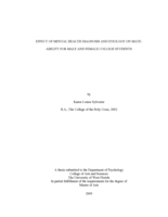 EFFECT OF MENTAL HEALTH DIAGNOSIS AND ETIOLOGY ON MATEABILITY FOR MALE AND FEMALE COLLEGE STUDENTS