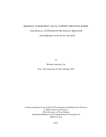 RELIGIOUS COMMITMENT, SOCIAL SUPPORT, PERCEIVED NORMS, AND SEXUAL ATTITUDES IN THE SEXUAL BEHAVIOR OF EMERGING ADULTS IN COLLEGE