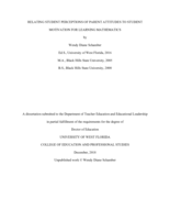 Relating Student Perceptions Of Parent Attitudes To Student Motivation For Learning Mathematics
