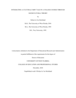 Integrating A Cultural Fairy Tale In A College Course Through Sociocultural Theory