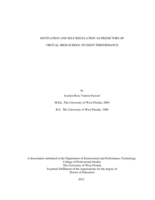 Motivation And Self-Regulation As Predictors Of Virtual High School Student Performance