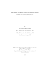 Perceptions And Practices In Developmental English Courses At A Community College