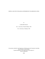 Critical Multiculturalism and Preservice Teacher Education