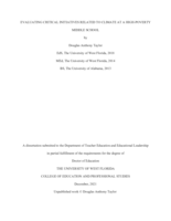 Evaluating Critical initiatives Related To Climate At a High-poverty Middle School