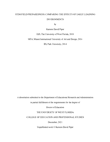 Stem Field Preparedness: Comparing The Effects Of Early Learning Environments