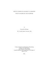 SERVICE LEARNING IN UNIVERSITY CLASSROOMS