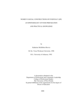 Women's Social Constructions of Everyday Life