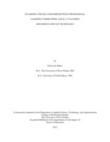Examining the Relationship between Professional Learning Communities and K-12 Teachers' Implementation of Technology