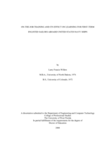 On-the-Job Training and Its Effect on Learning for First-term Enlisted Sailors aboard United States Navy Ships