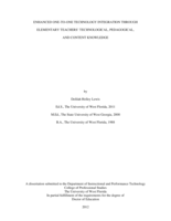 Enhanced one-to-one Technology integration Through Elementary Teachers' Technological, Pedagogical, and Content Knowledge
