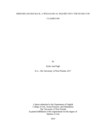 Bringing books back: A pedagogical inquiry into the bookclub classroom