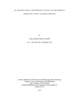 AN ARCHAEOLOGICAL AND HISTORICAL STUDY OF FORT HAMPTON, LIMESTONE COUNTY, ALABAMA (1809-1816)