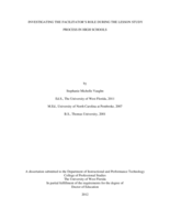 Investigating the Facilitator's Role During the Lesson Study Process in High Schools