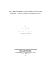 Impact of Socio-economic Status on Elementary Social Studies instruction