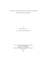 IS MYSPACE MY FRIEND? THE IMPACT OF APPARENT INTOXICATION ON PREEMPLOYMENT SCREENING