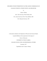 Exploring Student Persistence Factors Among Undergraduate College Students