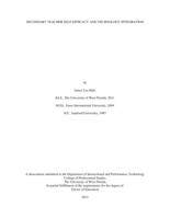 Secondary Teacher Self-efficacy and Technology Integration