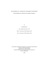 Development of a formative Assessment Instrument for Elementary Science in Florida Schools