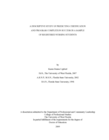 A Descriptive Study of Predicting Certification and Program Completion Success in a Sample of Registered Nursing Students