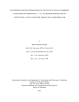 Factors influencing Webmasters and the Level of Web Accessibility and Section 508 Compliance At Sacs Accredited Postsecondary institutions