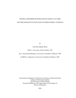 The Relationships between Motivational Factors and The Domains of Excellence in High School Students