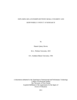 Exploring Relationships between Moral Judgment and Responsible Conduct of Research